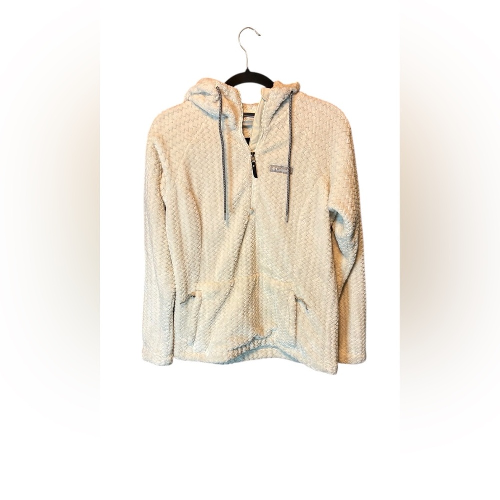 Columbia Cream Fleece Half Zip Jacket XS Cozy Sherpa Pullover Neutral